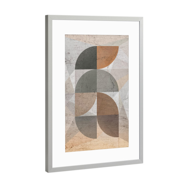 Poster mit Rahmen Silber "Semi Circles" artboxONE - Abstrakt,Geometrie