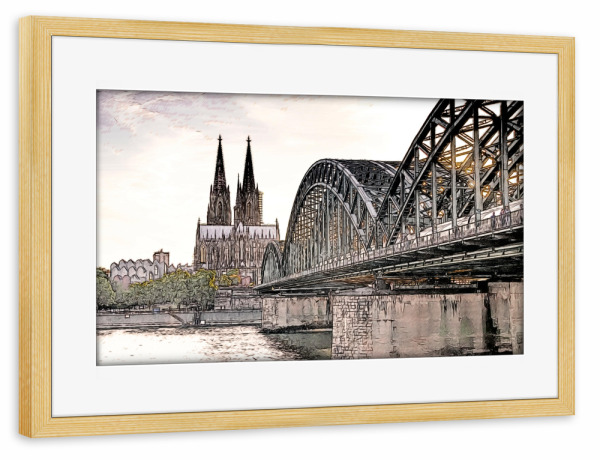 Poster mit Rahmen kiefer "Dom zu Köln" artboxONE - Städte,Städte / Köln,Reise,Architektur