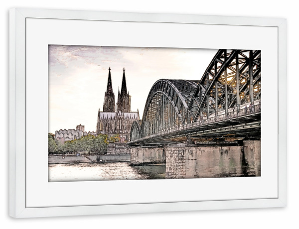 Poster mit Rahmen weiß "Dom zu Köln" artboxONE - Städte,Städte / Köln,Reise,Architektur