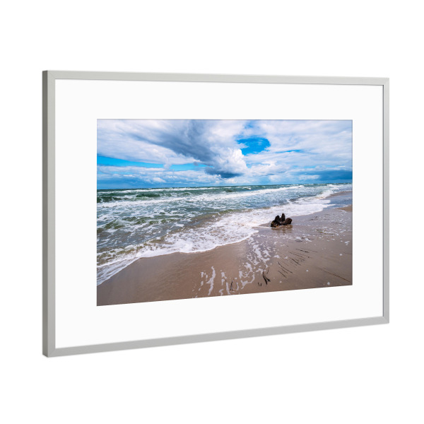 Poster mit Rahmen Silber "Küste auf dem Fischland-Darß" artboxONE - Natur,Reise,Reise / Strand und Meer
