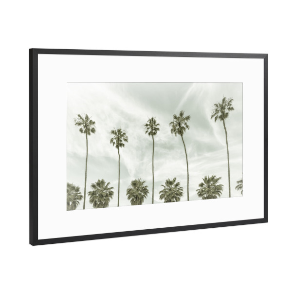 Poster mit Rahmen Schwarz (Metallic) "Vintage Palmenidylle" artboxONE - Natur