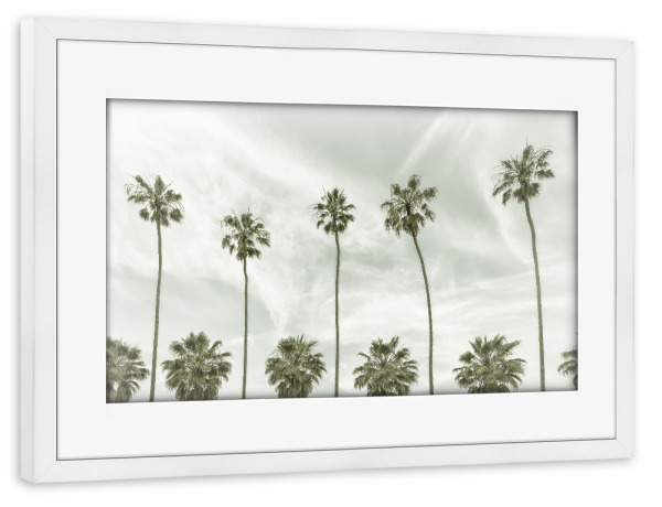 Poster mit Rahmen weiß "Vintage Palmenidylle" artboxONE - Natur