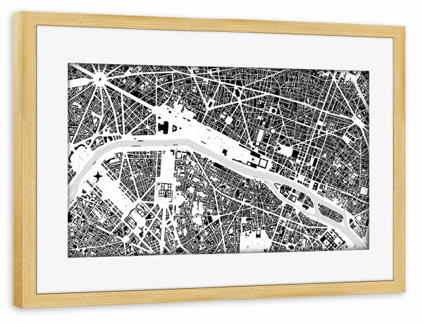Poster mit Rahmen kiefer "Paris building footprints" artboxONE - Städte,Reise,Städte / Paris