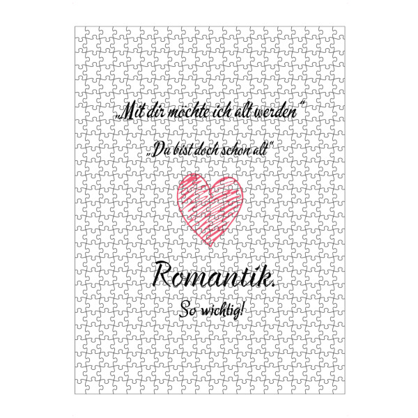 Puzzle Ravensburger "Romantik" artboxONE - Typografie,Liebe,Lustig - Romantik,Mann,Frau,Liebe,Wichtig,Typo,Typografie,Typography,Love,Herz