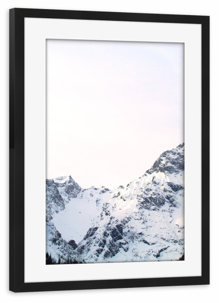 Poster mit Rahmen schwarz "Mountainline" artboxONE - Natur - Mountains,Nature,Natur,Berge,Schnee,Snow,Bergpanorama,Berchtesgaden,Winter