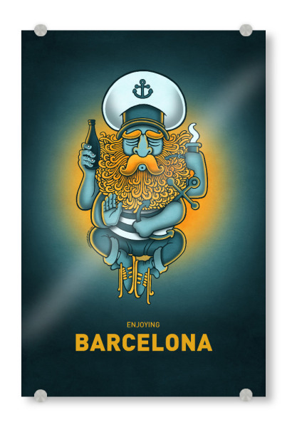 Acrylglasbild "Barcelona Sailorgod" artboxONE - Städte,Streetart,Städte / Barcelona