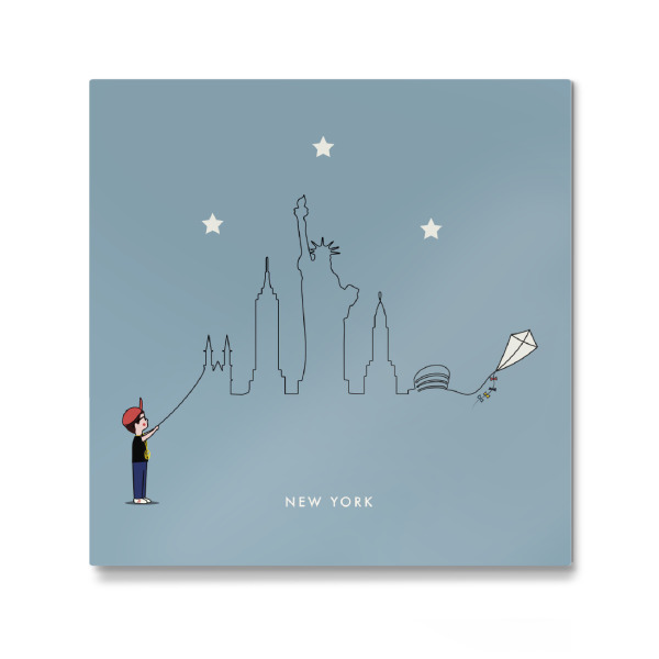 Galerie-Print "New York Skyline Kite Boy" 30x30 cm artboxONE