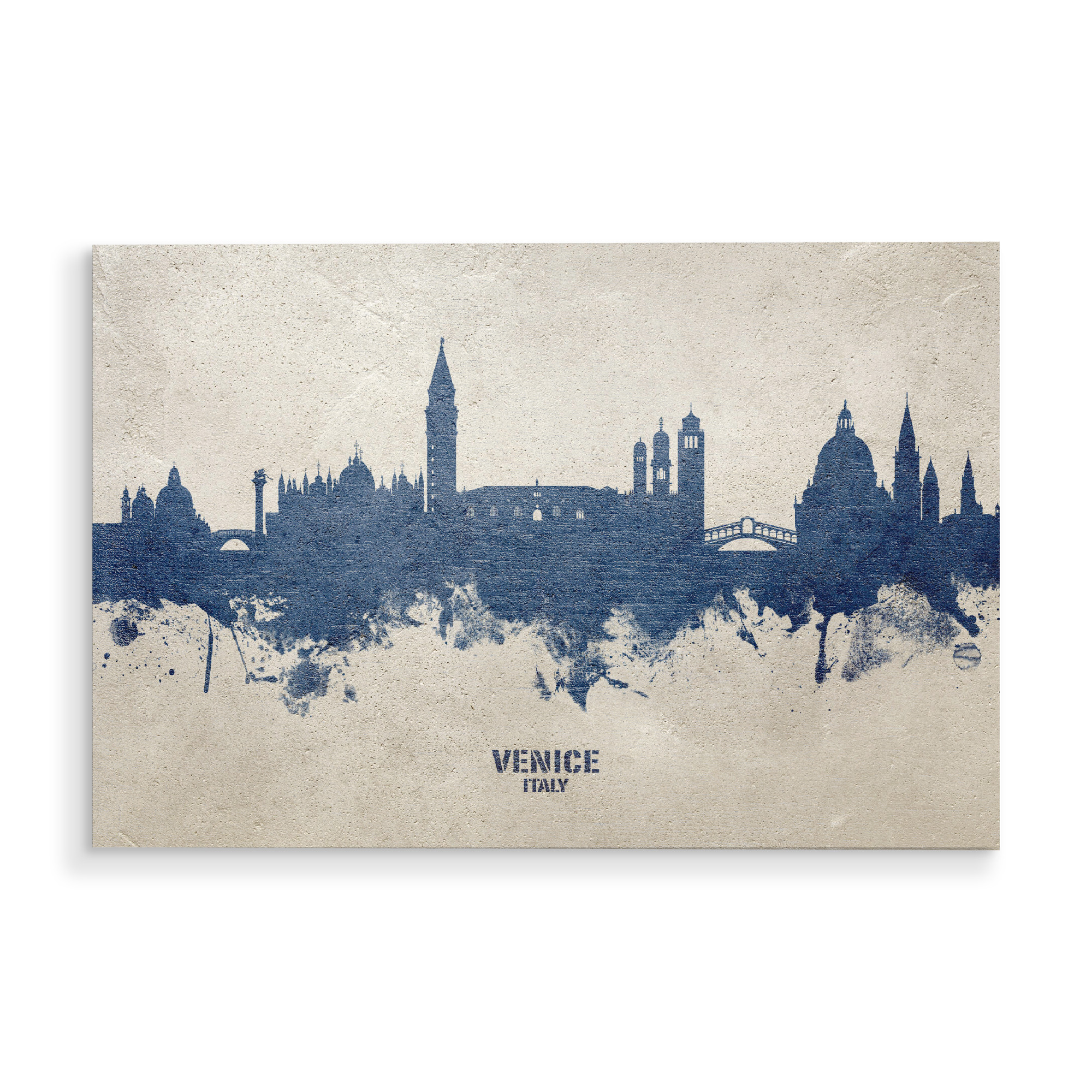 Holzbild "Venice Italy Skyline PaintBlue" artboxONE - Städte,Städte / Venedig