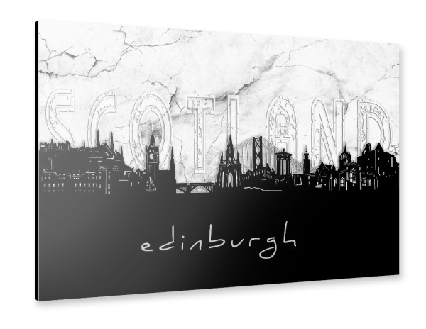 Alu-Dibond "Edinburgh skyline marble" 30x20 cm artboxONE