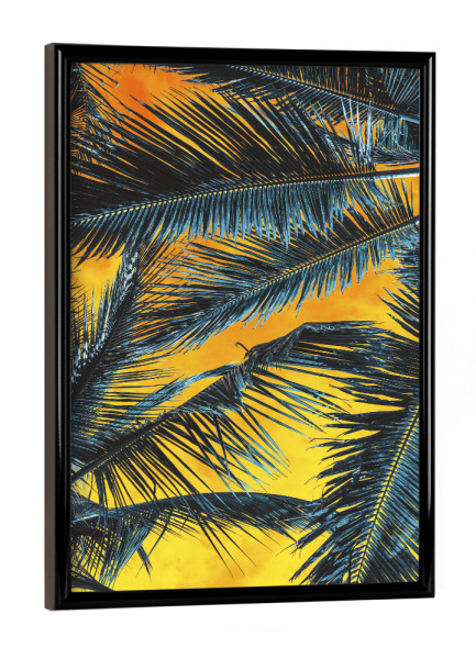 Poster mit schwarzem Rahmen "Blue Palm Tree" artboxONE - Natur,Reise,Fiktion