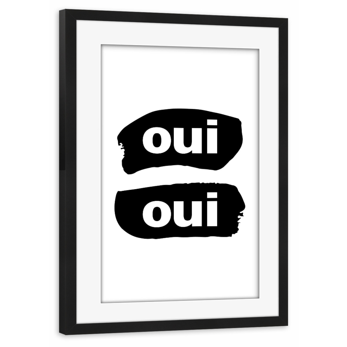 Oui Oui Typografie Als Poster Im Holzrahmen Bei Artboxone Kaufen