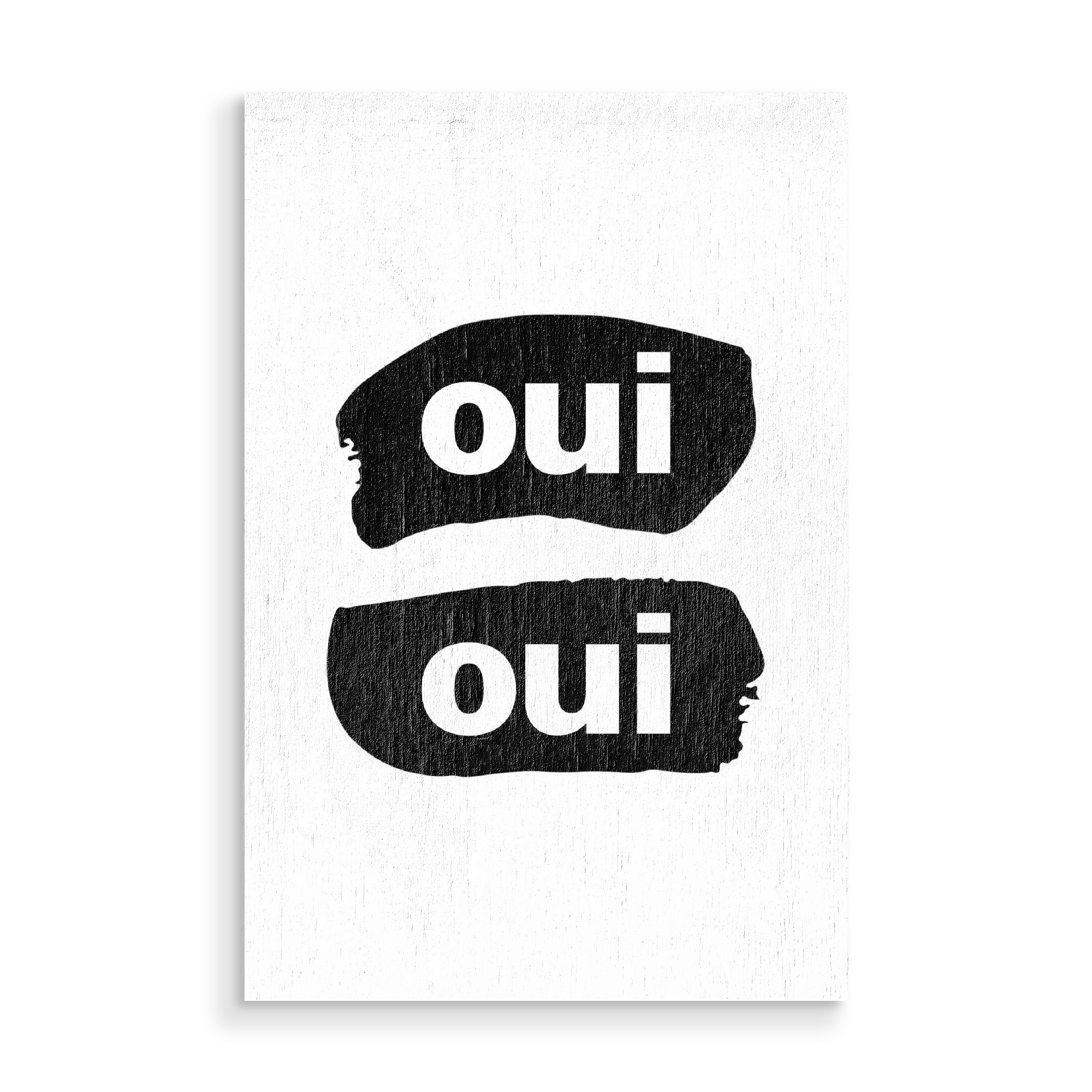 Holzbild "Oui oui - Typografie" artboxONE - Typografie,Abstrakt