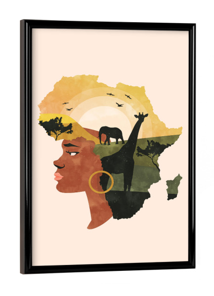 Poster mit schwarzem Rahmen "Africa Love" artboxONE - Natur,Tiere,Menschen