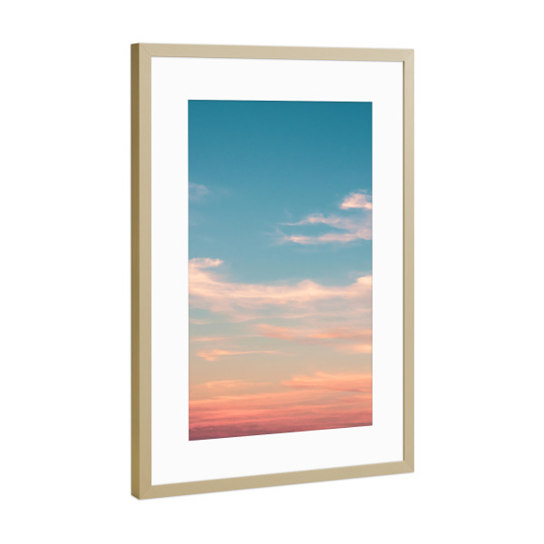 Poster mit Rahmen Gold "CALM SKY" artboxONE - Natur