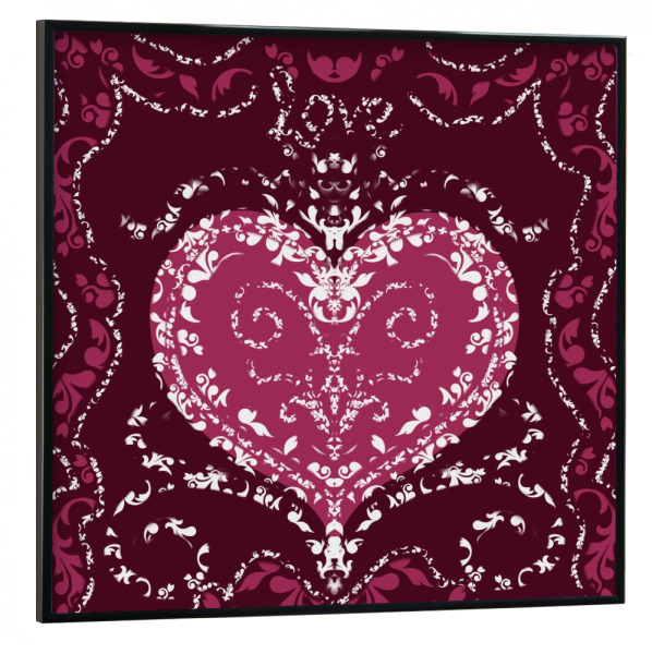 Poster mit schwarzem Rahmen 30x30 cm "HERZ-Kraft" artboxONE - Abstrakt,Liebe,Fashion