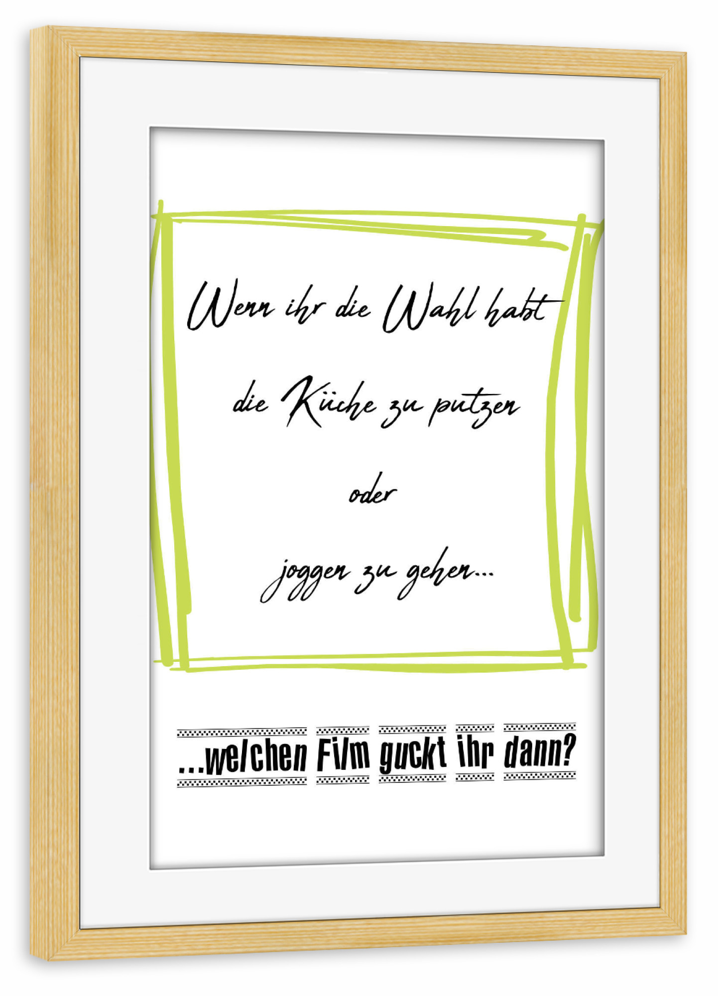 Poster mit Rahmen kiefer "Welcher Film" artboxONE - Typografie,Film,Lustig