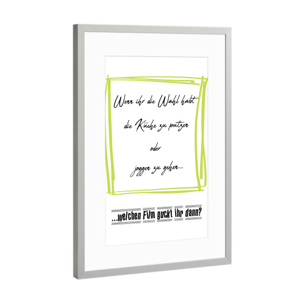 Poster mit Rahmen Silber "Welcher Film" artboxONE - Typografie,Film,Lustig