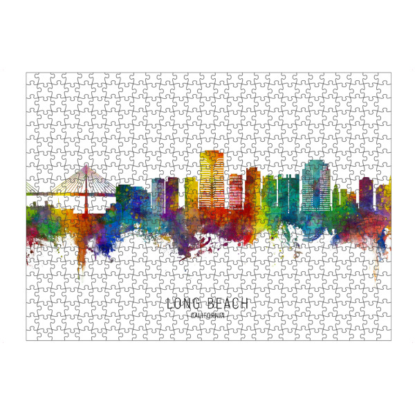artboxONE Puzzle "Long Beach California Skyline txt" artboxONE - Städte