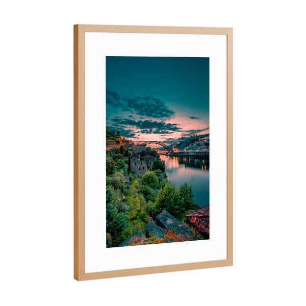 Poster mit Rahmen Kupfer "Porto - Stadtansicht" artboxONE - Städte,Architektur,Reise / Strand und Meer