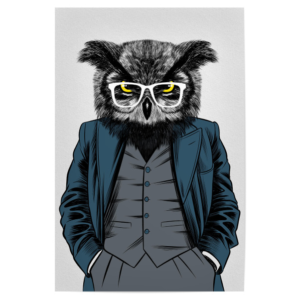 Poster "Teacher Owl" artboxONE - Tiere,Menschen,Lustig