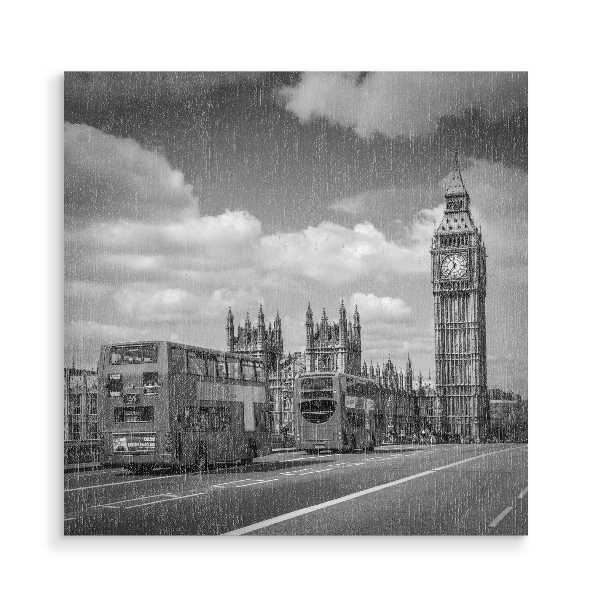 Holzbild "Typisch London" artboxONE - Städte / London,Schwarzweiß,Architektur