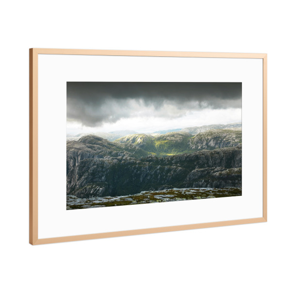 Poster mit Rahmen Kupfer "Kjerag" artboxONE - Natur,Reise / Länder