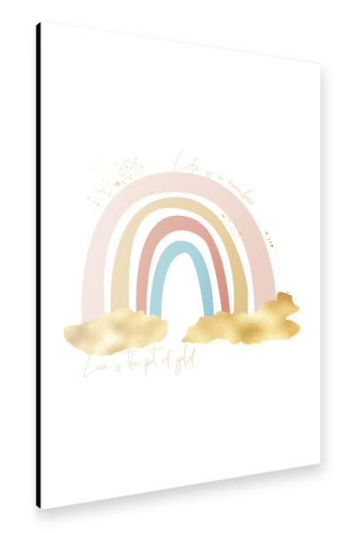 Alu-Dibond "Life is a rainbow" 30x20 cm artboxONE