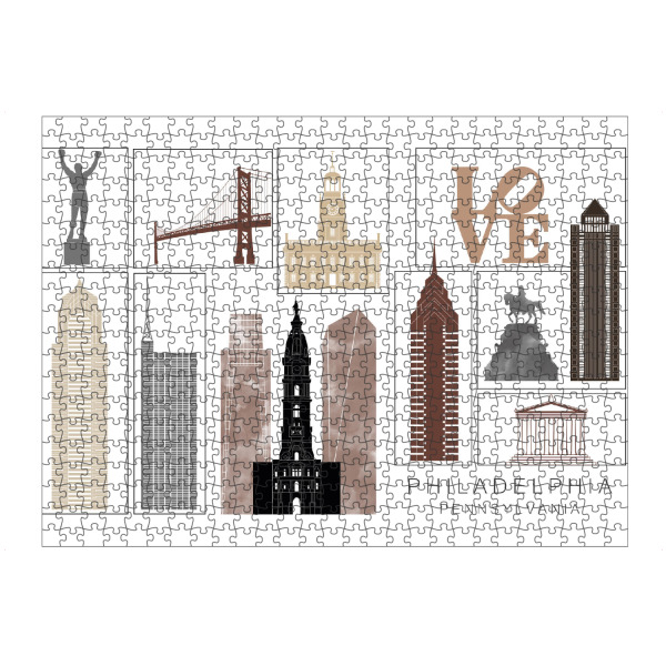 artboxONE Puzzle "Philadelphia skyline black & brown" artboxONE - Städte,Reise,Architektur