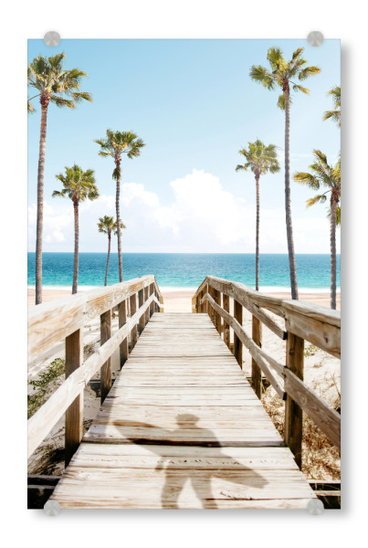 Acrylglasbild "Surfer's Boardwalk" artboxONE - Natur,Reise,Reise / Strand und Meer,Sport / Sommerspiele,Städte / Los Angeles