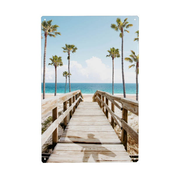 Holzbild "Surfer's Boardwalk" artboxONE - Natur,Reise,Reise / Strand und Meer,Sport / Sommerspiele,Städte / Los Angeles