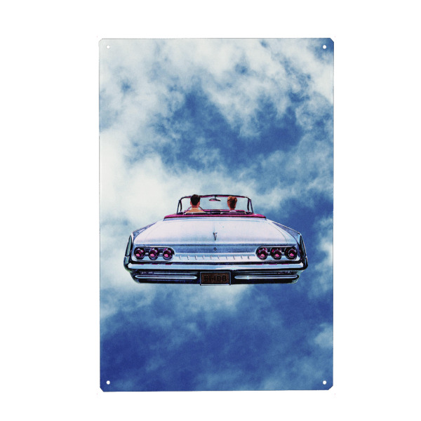 Holzbild "Cloud Ride" artboxONE - Comic,Menschen,Automobile