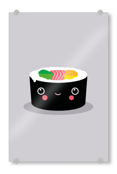 Acrylglasbild "Kawaii Sushi Maki" artboxONE - Für Kinder,Essen & Trinken