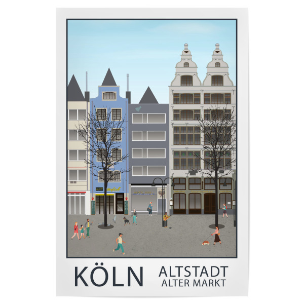 Poster 30x20 cm "Köln Altstadt" artboxONE - Städte / Köln,Typografie,Reise