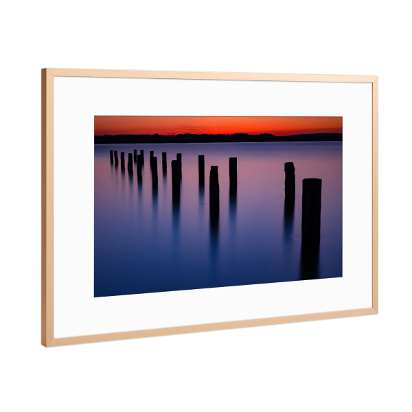 Poster mit Rahmen Kupfer "Abendstimmung am Starnberger See" artboxONE - Natur