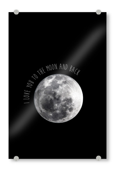 Acrylglasbild "I LOVE YOU TO THE MOON & BACK" artboxONE - Natur,Galaxy