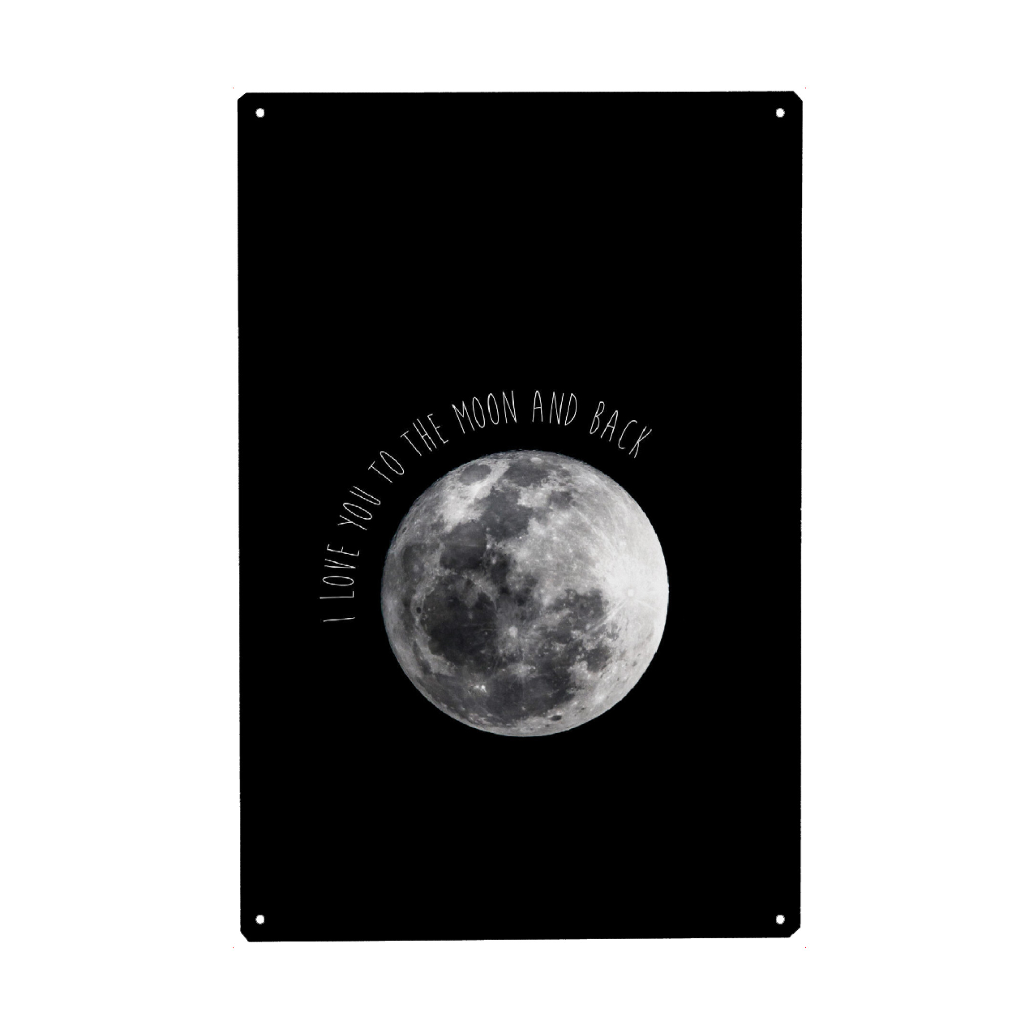 Metall Poster "I LOVE YOU TO THE MOON & BACK" artboxONE - Natur,Galaxy