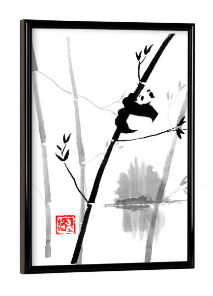 Poster mit schwarzem Rahmen "Panda in his tree" artboxONE - Tiere