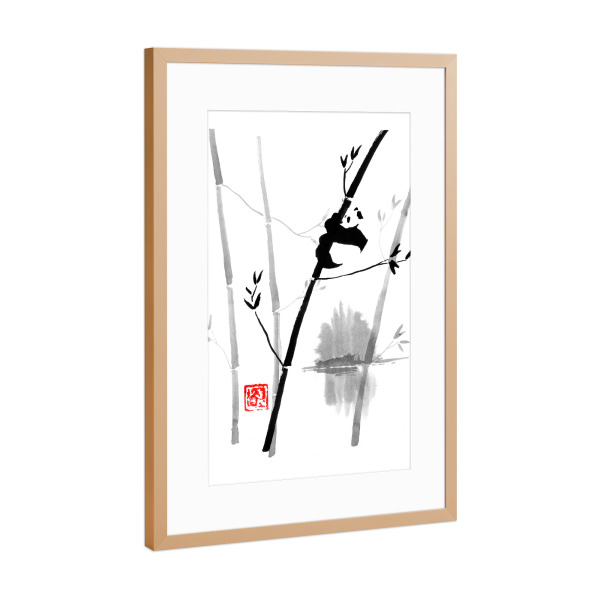 Poster mit Rahmen Kupfer "Panda in his tree" artboxONE - Tiere