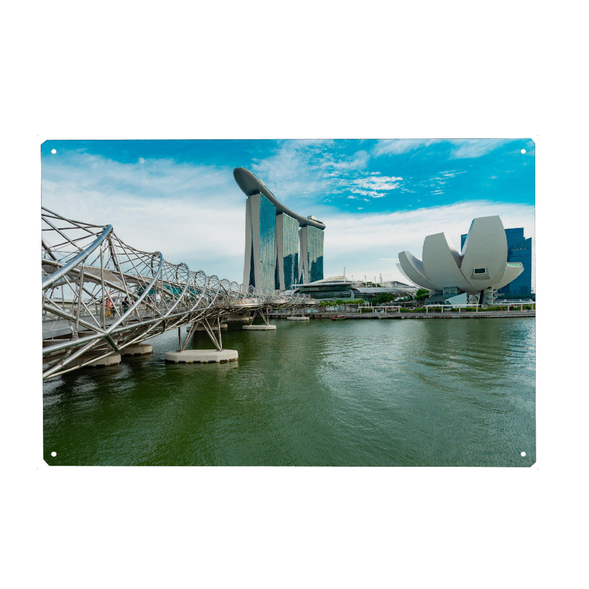 Holzbild "Helix-Brücke Singapur" artboxONE - Reise,Architektur,Städte / Singapur