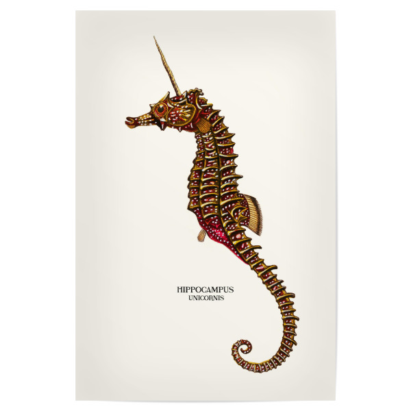 Poster "SEAUNICORN VINTAGE" artboxONE - Tiere,Unterwasser,Fiktion