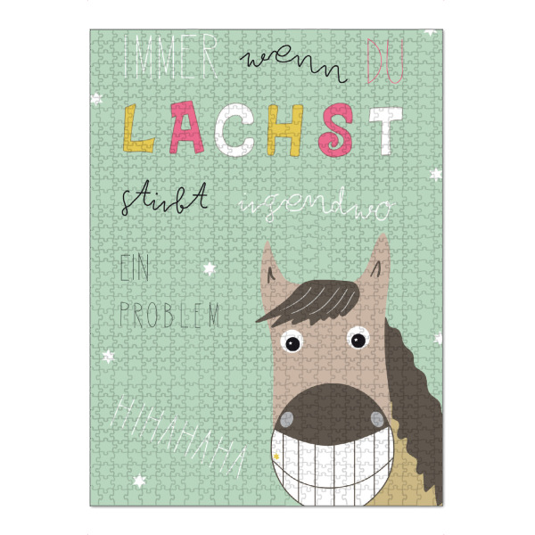 Puzzle Ravensburger "Lachendes Pferd mit Lebensweisheit" artboxONE - Für Kinder,Tiere