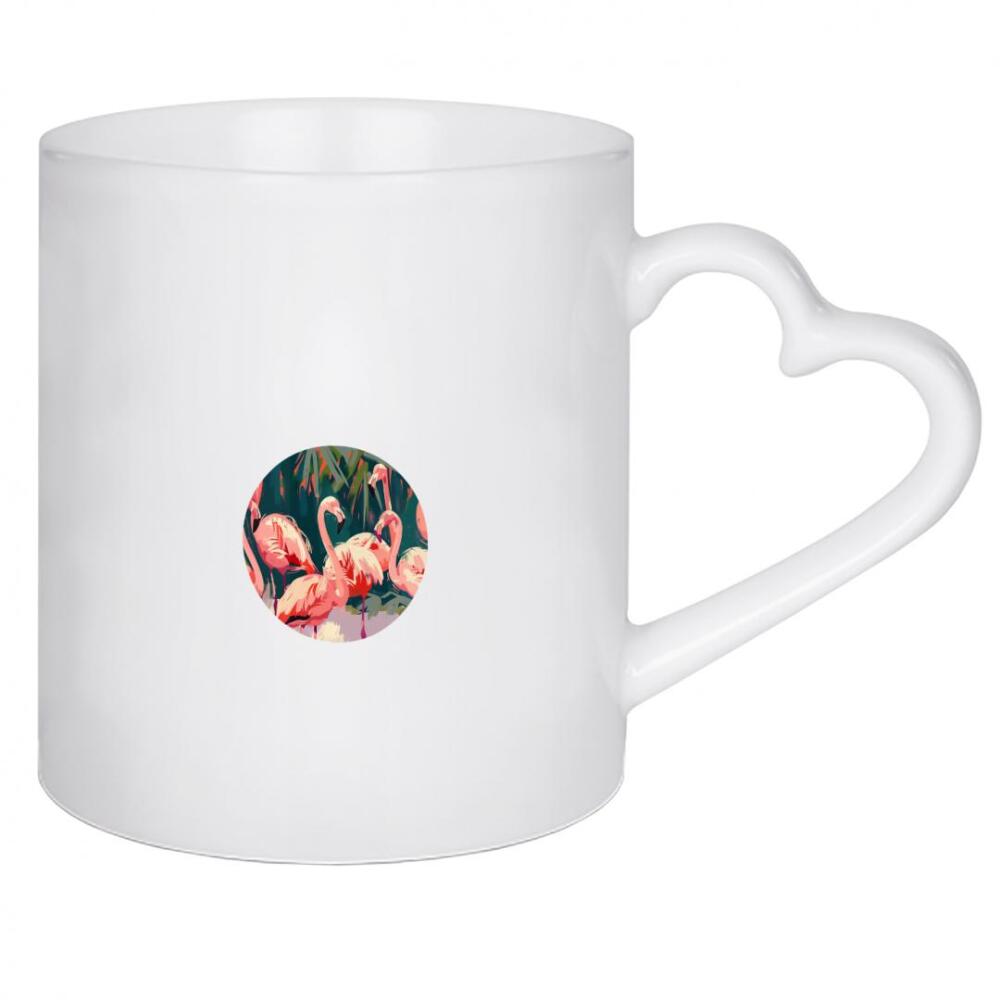 Herztasse "Lebendiger rosa Flamingo" artboxONE - Natur,Tiere - Pink,Flamingo,Tiere,Tropisch,Strand,Meer,Natur