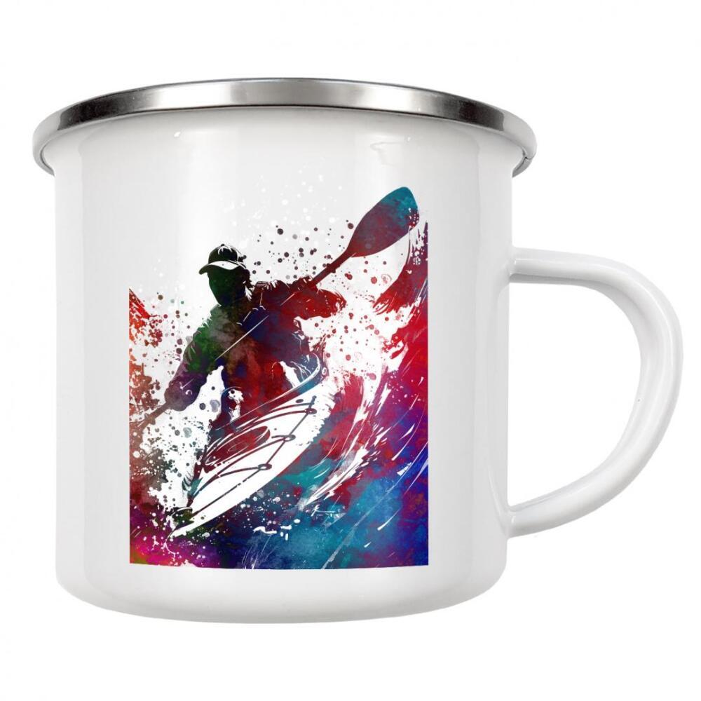 Emaille Tasse "Kajaksport Kunst C" artboxONE - Sport,Sport / Motivation - Kajak,Kajakfahren,Schwimmen,Sport,Spiel,Grafik,Olympische spiele