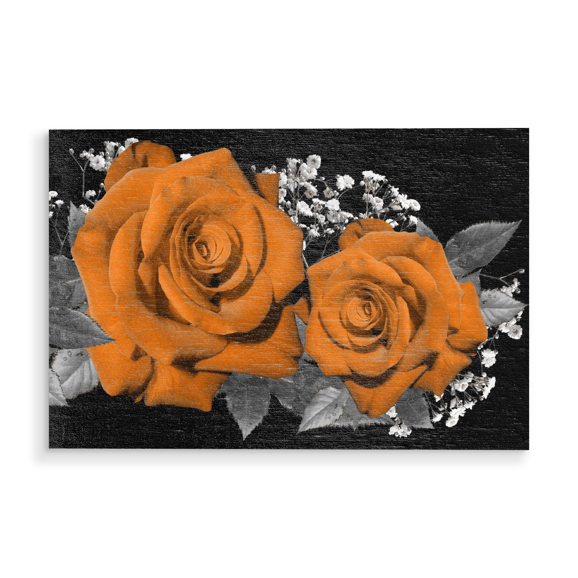 Holzbild "Rosen Treue orange" artboxONE - Floral,Abstrakt,Liebe - Rose,Liebe,Treue,Blume,Floral,Flowers,Love