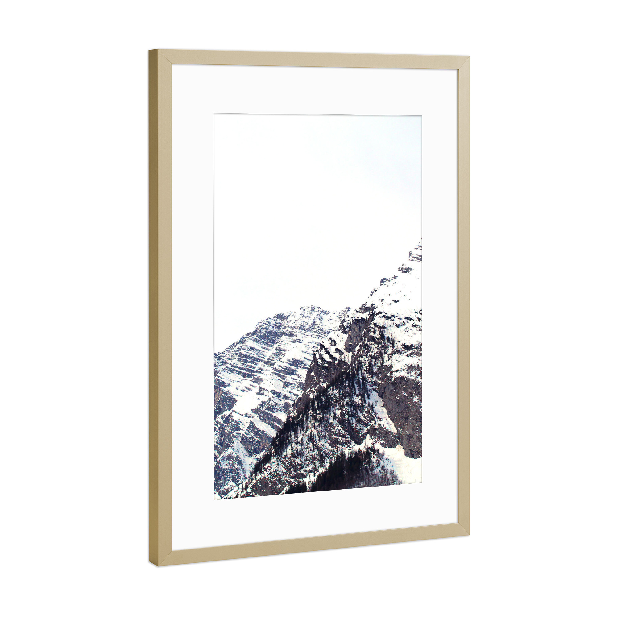 Poster mit Rahmen Gold "Winter mountain" artboxONE - Natur - Winter,Berchtesgaden,Wintermountains,Winterberge,Berge,Mountains,Nature,Natur,Snow,Schnee