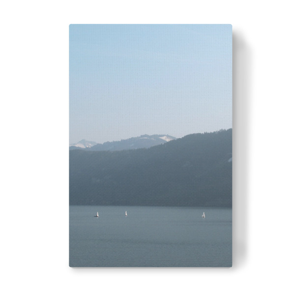 Leinwandbild "Sail boats and winter lake" artboxONE - Natur