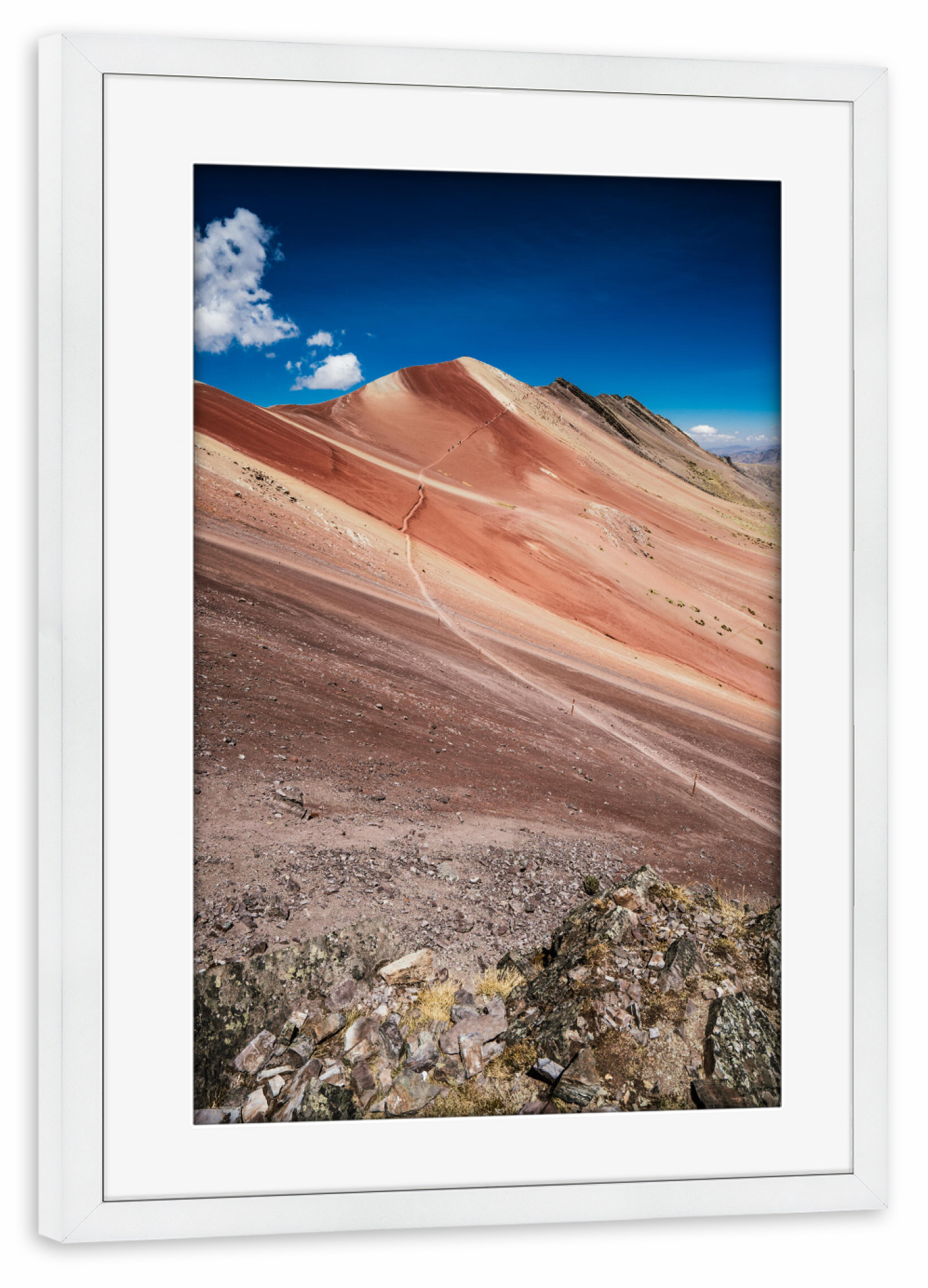 Poster mit Rahmen weiß "Rainbow Mountain" artboxONE - Natur,Reise,Reise / Länder