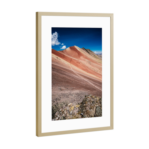 Poster mit Rahmen Gold "Rainbow Mountain" artboxONE - Natur,Reise,Reise / Länder