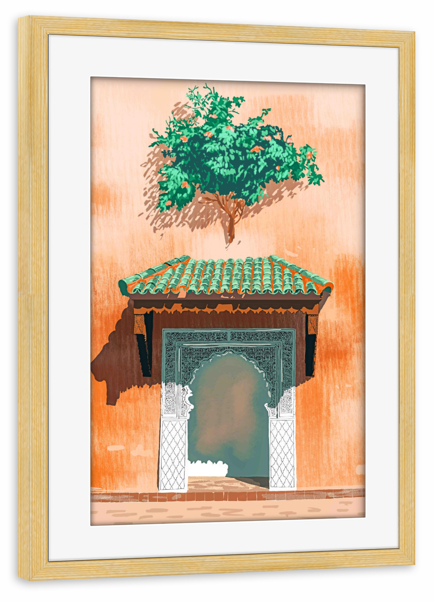 Poster mit Rahmen kiefer "Mughul Entrance" artboxONE - Architektur