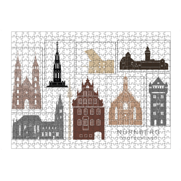 Puzzle Ravensburger "Nuremberg skyline black & brown" artboxONE - Städte,Reise,Architektur